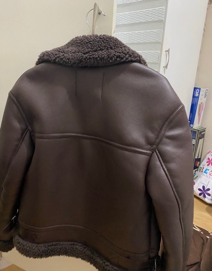 bershka kürklü deri ceket - Görsel 2