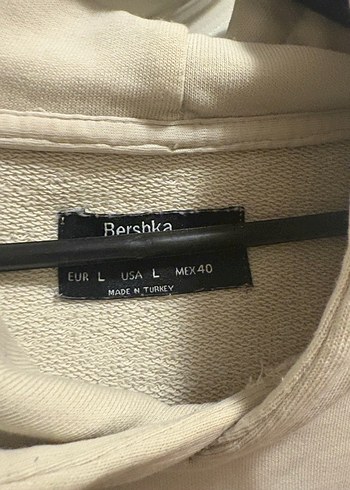 Bershka Erkek Beyaz Kapüşonlu Sweatshirt - Görsel 3