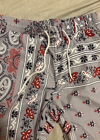 Gri Desenli Bohem Erkek Deniz Şort - Görsel 3