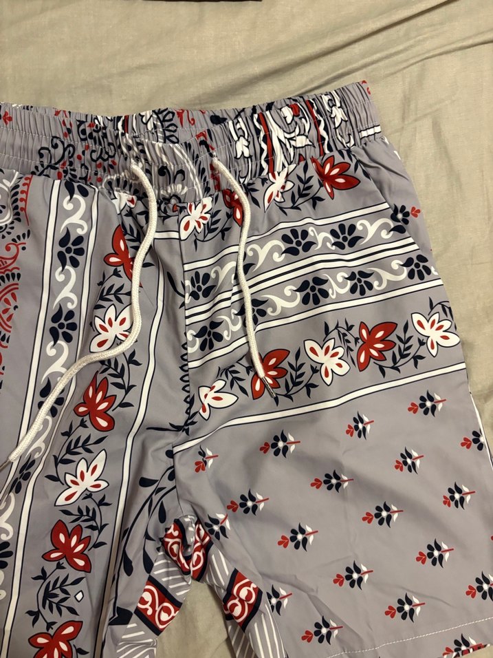 Gri Desenli Bohem Erkek Deniz Şort - Görsel 4