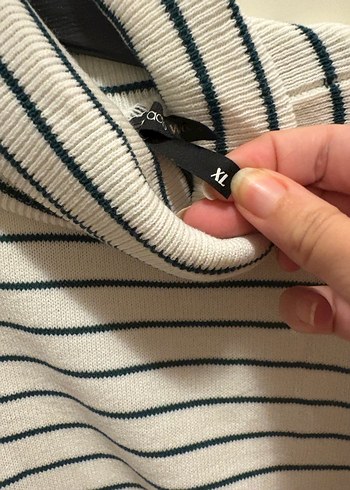 Çizgili Boğazlı Kadın Triko Defacto - Görsel 4