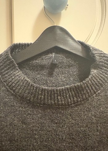 Gri Triko Kadın Kazak Fiyonk Detaylı - Görsel 2