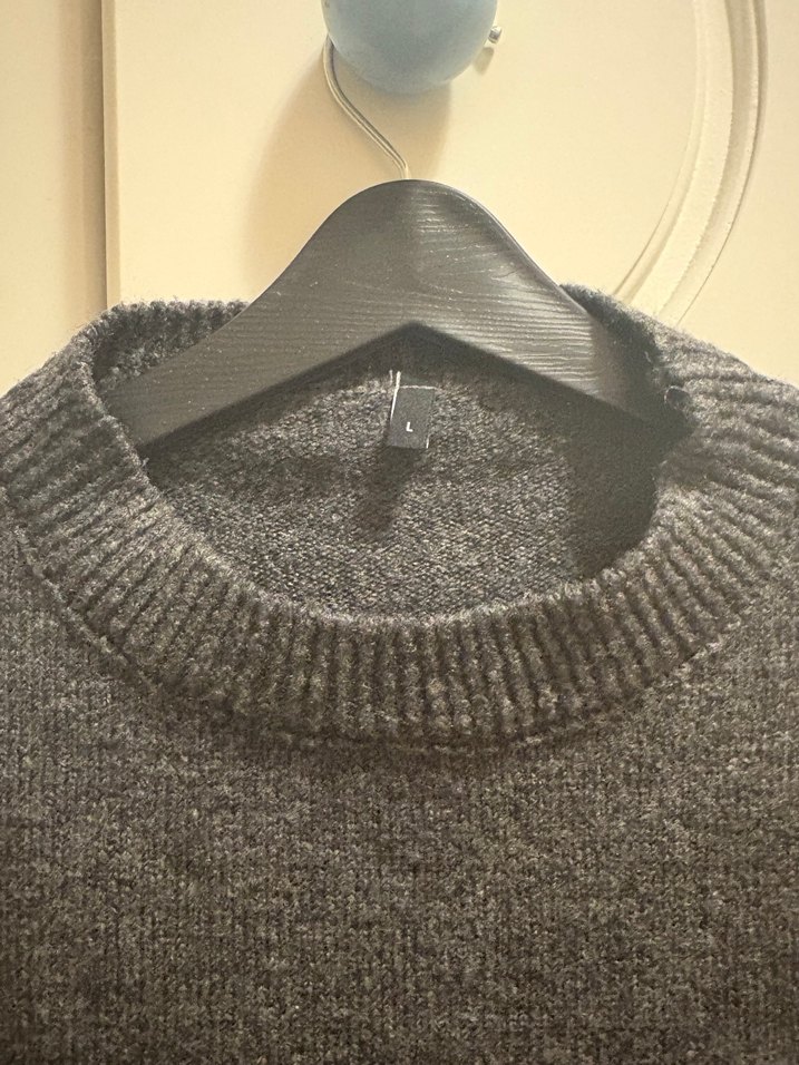 Gri Triko Kadın Kazak Fiyonk Detaylı - Görsel 2