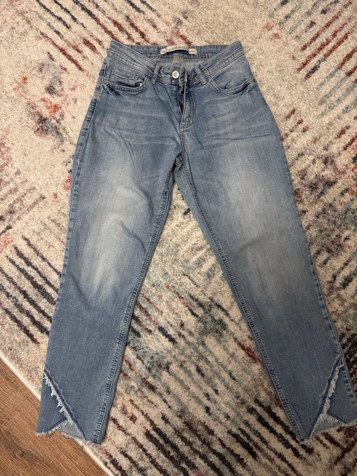 Mavi  Kadın dar Denim Pantolon - Görsel 3