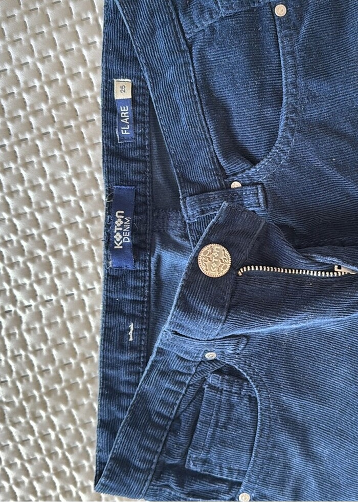 Kadife İspanyol paça pantolon - Görsel 2