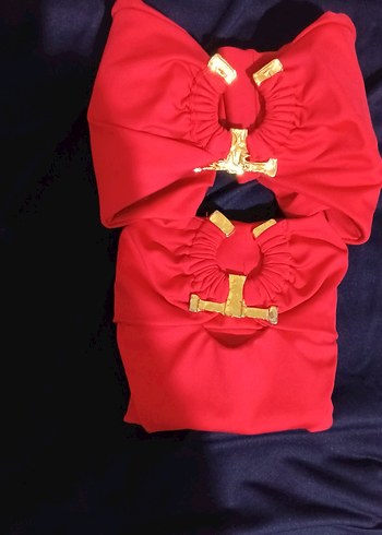 Kırmızı Tokalı Strappy Bikini - Görsel 2