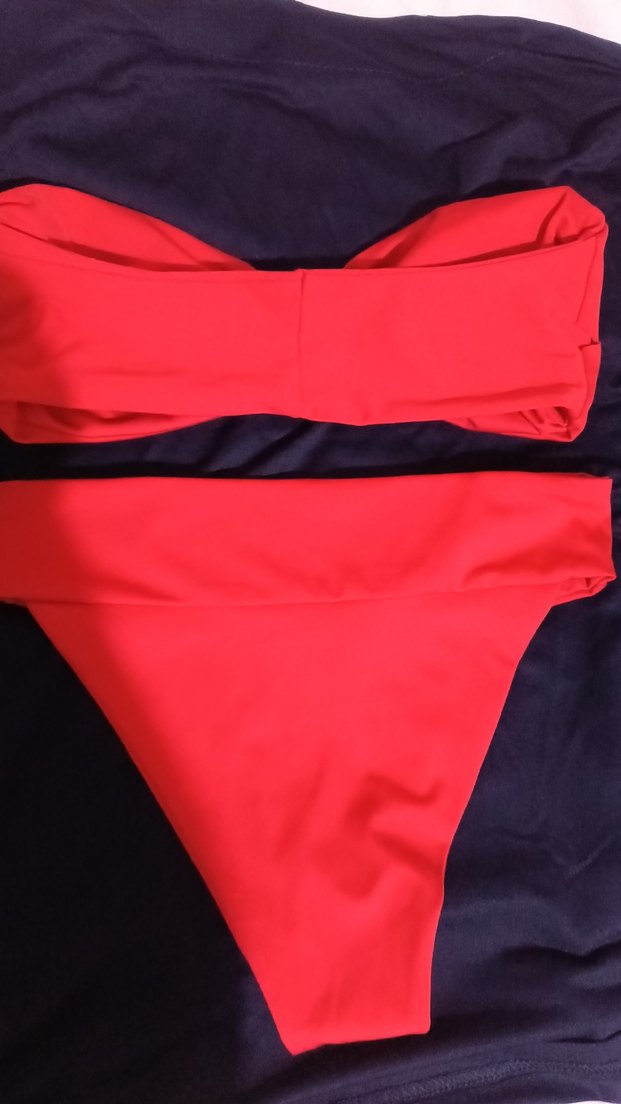 Kırmızı Tokalı Strappy Bikini - Görsel 3