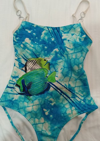 Mavi Batik Desenli Mini Pareo - Görsel 6