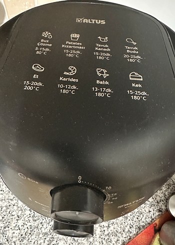 Beden Altus Ecofryer Siyah Hava Fritözü