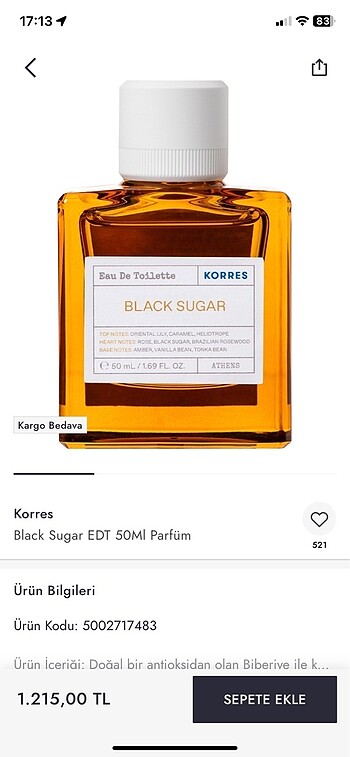  Beden Korres Black Sugar