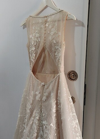 Bej renkli gelinlik  - Görsel 6