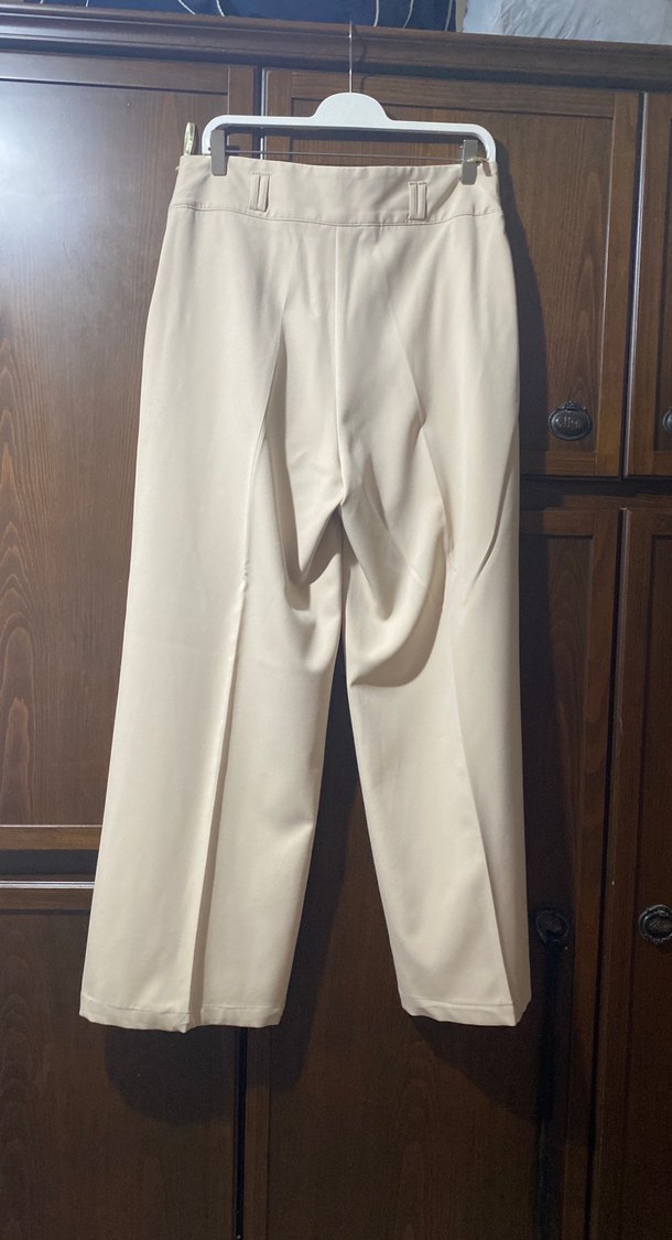 Bej Kadın Uzun Kumaş Pantolon - Görsel 3