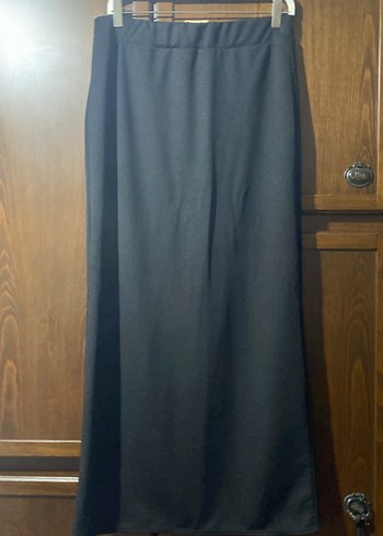 Kadın Siyah Uzun Drapeli beli lastikliEtek - Görsel 3