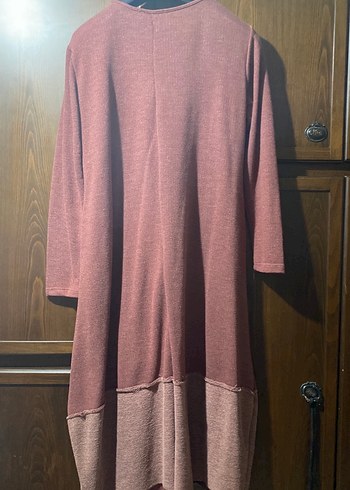 Uzun Kollu Bordo Kadın Triko Elbise - Görsel 3