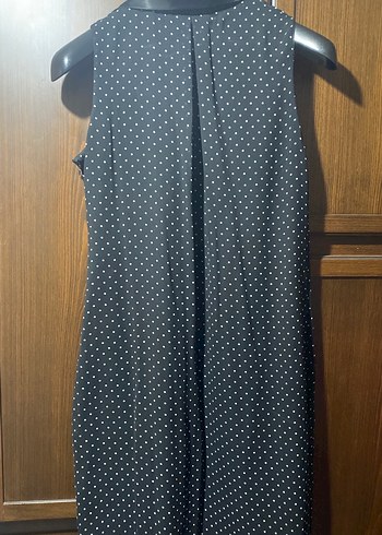 Kadın Siyah Puantiyeli Midi Halter Elbise - Görsel 4