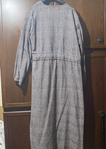 Gri Uzun Kollu Bol Kesim Kadın Sabahlık - Görsel 4