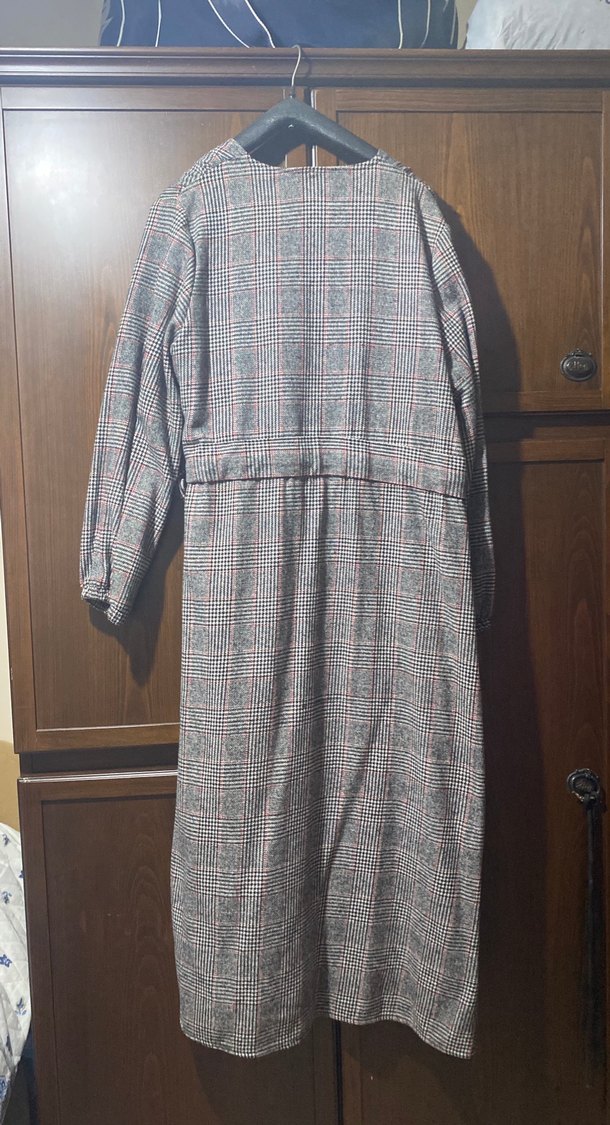 Gri Uzun Kollu Bol Kesim Kadın Sabahlık - Görsel 4