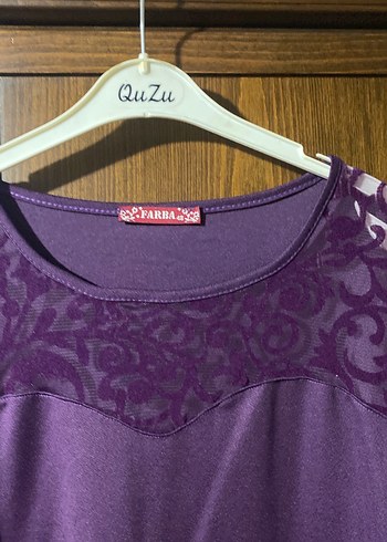 Kadın Mor Uzun Kollu Salaş Elbise - Görsel 3