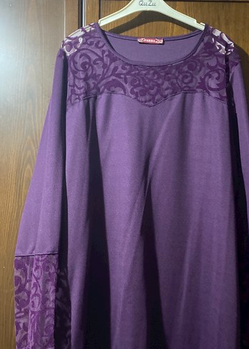 Kadın Mor Uzun Kollu Salaş Elbise - Görsel 2