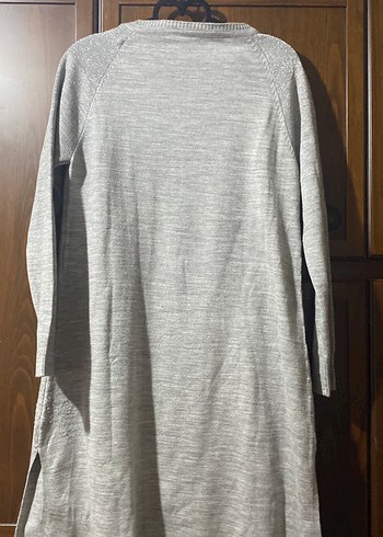 Gri Midi Kadın Yün Kazak - Görsel 3