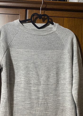 Gri Midi Kadın Yün Kazak - Görsel 2