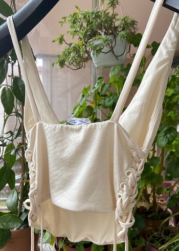 Beyaz Yılan Desenli Büstiyer - Görsel 2