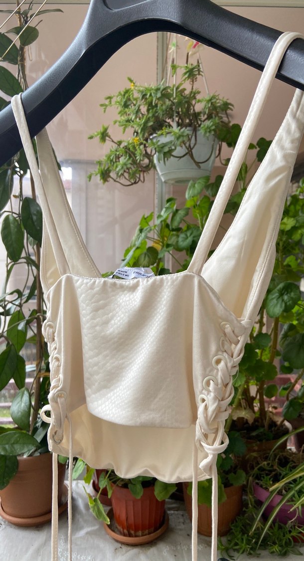 Beyaz Yılan Desenli Büstiyer - Görsel 2