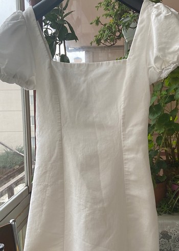 Pamuk Kumaşlı Beyaz Midi Elbise - Görsel 2