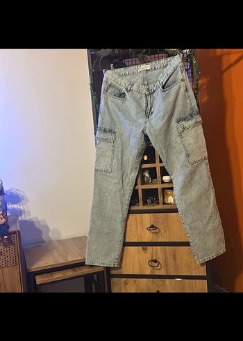 Bol Kesim Midi Denim Kadın Jean - Görsel 3