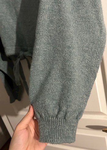 Gri Yarım Fermuarlı Uzun Kollu Yün Kazak - Görsel 7