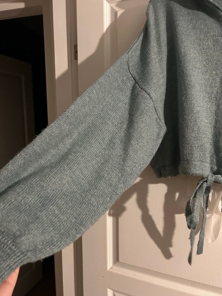 Gri Yarım Fermuarlı Uzun Kollu Yün Kazak - Görsel 4