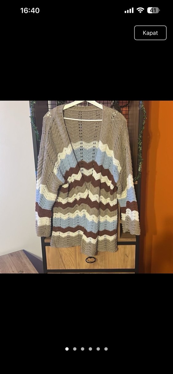 Bohem Uzun Triko Hırka - Görsel 3