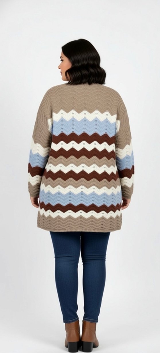 Bohem Uzun Triko Hırka - Görsel 2