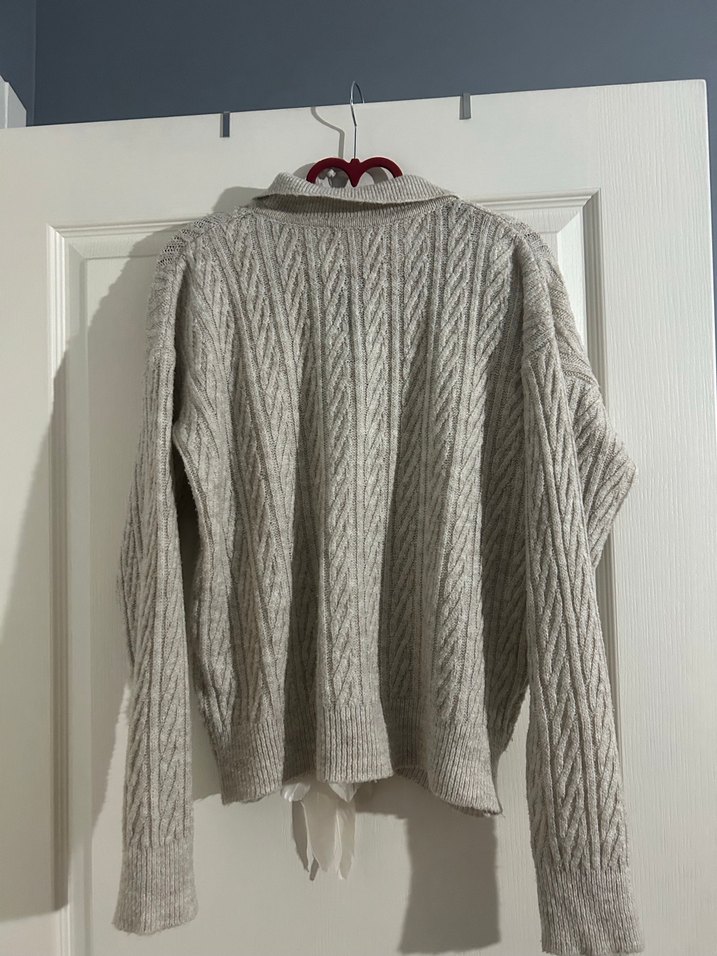 Gri Triko Kadın Kazak - Görsel 5