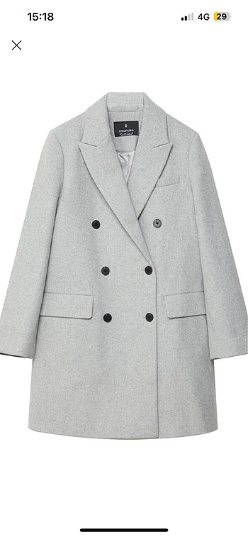 Stradivarius gri kaşe kaban