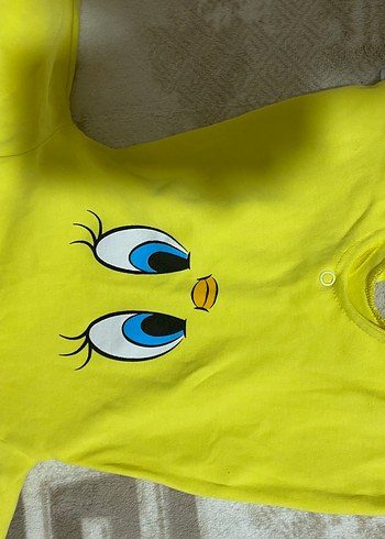 Sarı Pop Art Desenli Bebek Body