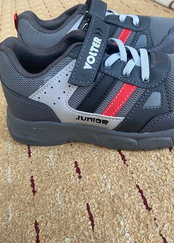 Gri Erkek Çocuk Spor Ayakkabı Velcro