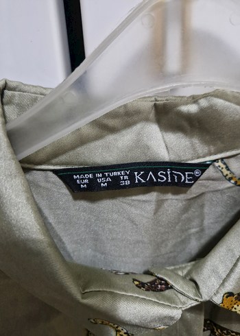 Düğmeli Bej Uzun Kollu Keten Gömlek - Görsel 3