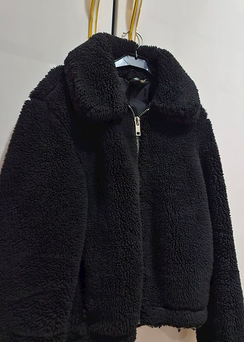 Siyah Peluş Kadın Ceket - Görsel 2