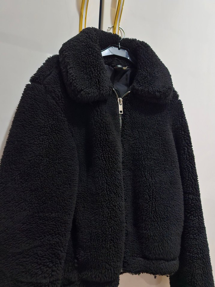 Siyah Peluş Kadın Ceket - Görsel 2