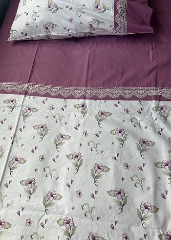Mor Çiçek Desenli Nevresim takımı - Görsel 3