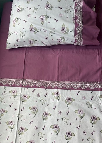 Mor Çiçek Desenli Nevresim takımı - Görsel 4