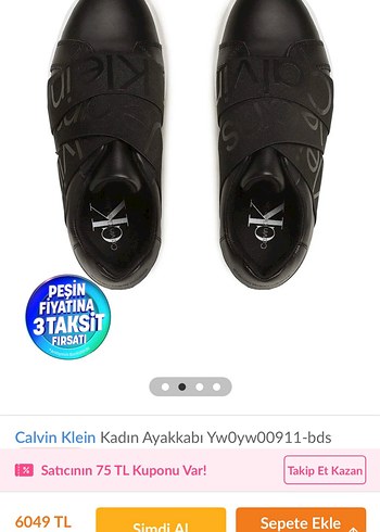 Calvin Klein Kadın Siyah Spor Ayakkabı