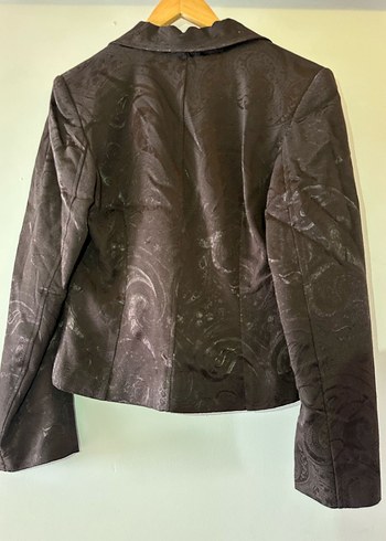 38 Beden kahverengi Renk Kahverengi Yılan Desenli Kadın Blazer Ceket