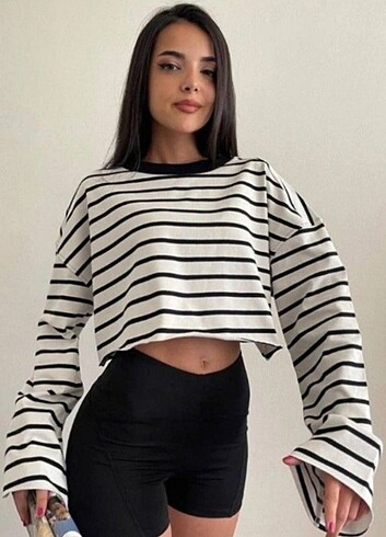 İspanyol kol crop bluz