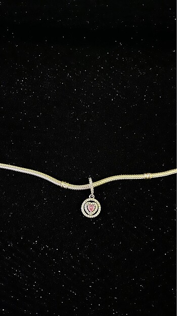 Çift haleli halo kalp sallahtılı pandora charm