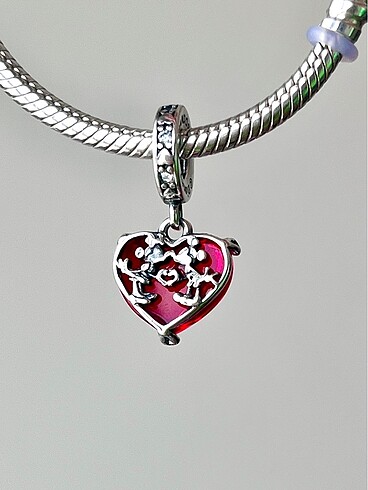 Pandora mickey minnie kalp charm + murano