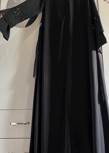 36 Beden siyah Renk Gri Nakışlı Siyah Uzun Gotik Abiye