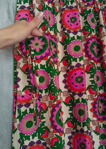 Renkli Bohem Uzun Elbise - Görsel 4