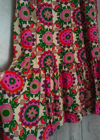 Renkli Bohem Uzun Elbise - Görsel 3